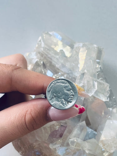 Size 6 Sterling Silver Native American Coin Ring
