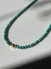 Load image into Gallery viewer, Turquoise Beaded Necklace With Gold Beads