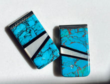 Load image into Gallery viewer, Turquoise and Mother of Pearl Inlay Money Clip