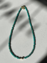 Load image into Gallery viewer, Turquoise Beaded Necklace With Gold Beads