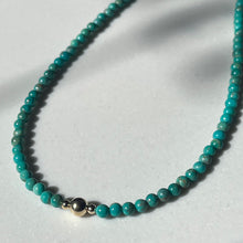 Load image into Gallery viewer, Turquoise Beaded Necklace With Gold Beads