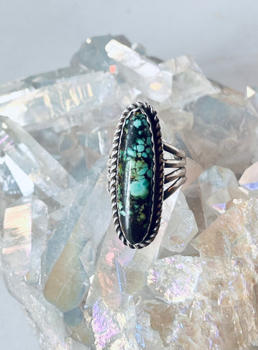 Size 8 Genuine Turquoise Sterling Silver Ring
