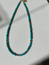 Load image into Gallery viewer, Turquoise and Gold Beaded Necklace