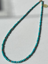 Load image into Gallery viewer, Turquoise and Gold Beaded Necklace