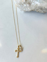 Load image into Gallery viewer, Double Cross Gold Necklace