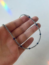 Load image into Gallery viewer, Blue Lapaz and Navajo Pearl Beaded Necklace