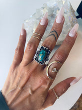 Load image into Gallery viewer, Size 8 Vintage Turquoise and Sterling Ring