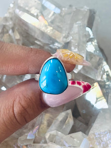 Size 7 Genuine Turquoise Sterling Silver Ring