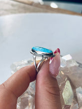 Load image into Gallery viewer, Size 8.5 Genuine Turquoise Sterling Silver Ring