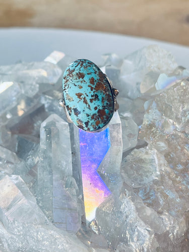 Size 7.5 Genuine Turquoise Sterling Silver Ring