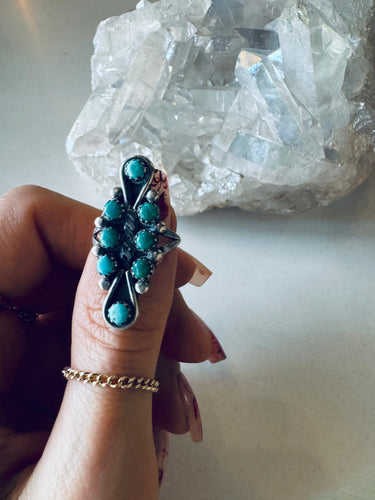 Size 5.5 Vintage Turquoise and Sterling Ring
