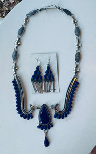 Lapis Necklace and Earrings Set