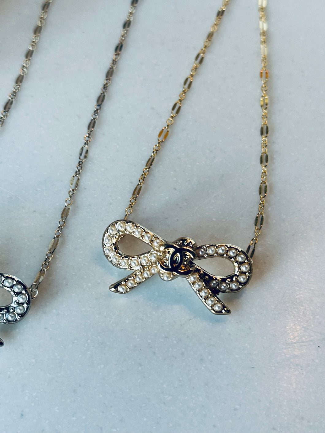 GOLD Vintage Chanel Bow Necklace