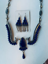 Load image into Gallery viewer, Lapis Necklace and Earrings Set