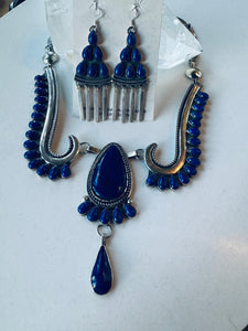 Lapis Necklace and Earrings Set