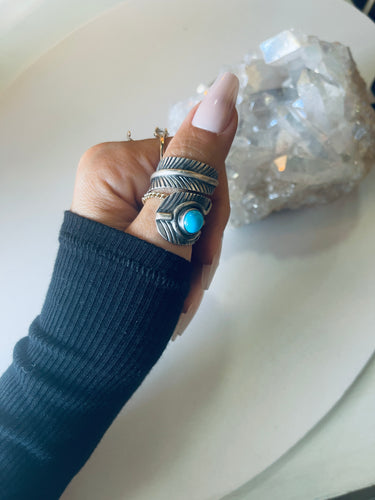 Size 11 Adjustable Feather Ring