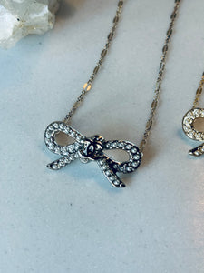 SILVER Vintage Chanel Bow Necklace