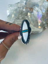 Load image into Gallery viewer, Size 8 Mother of Pearl and Turquoise Inlay Ring