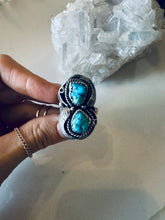Load image into Gallery viewer, Size 9.5 Double Nugget Sterling and Turquoise Ring