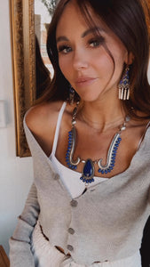 Lapis Necklace and Earrings Set