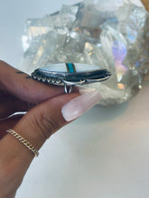 Load image into Gallery viewer, Size 8 Mother of Pearl and Turquoise Inlay Ring