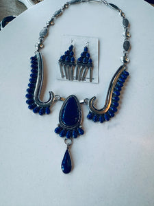 Lapis Necklace and Earrings Set