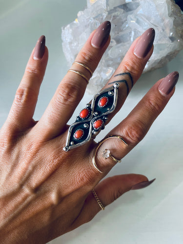 Size 6.5 Vintage Coral Ring