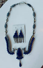 Load image into Gallery viewer, Lapis Necklace and Earrings Set