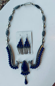 Lapis Necklace and Earrings Set