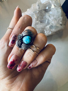 Size 6 Turquoise and Sterling Silver Ring