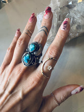 Load image into Gallery viewer, Size 9.5 Double Nugget Sterling and Turquoise Ring