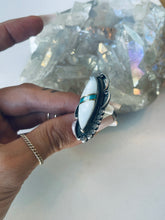 Load image into Gallery viewer, Size 8 Mother of Pearl and Turquoise Inlay Ring