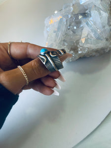 Size 11 Adjustable Feather Ring