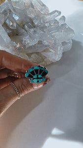 Size 5 Inlay Turquoise and Jet Ring