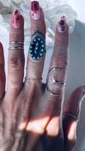 Load image into Gallery viewer, Size 6.25 Vintage Sterling and Turquoise Petit Point Ring
