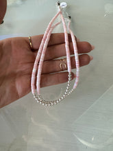Load image into Gallery viewer, Pink Conch and Sterling Necklace 16”