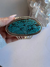 Load image into Gallery viewer, X-Large Spiderweb Turquoise Cuff