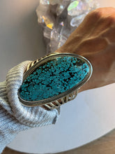 Load image into Gallery viewer, X-Large Spiderweb Turquoise Cuff