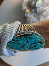 Load image into Gallery viewer, X-Large Spiderweb Turquoise Cuff