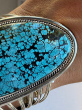 Load image into Gallery viewer, X-Large Spiderweb Turquoise Cuff