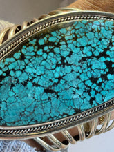 Load image into Gallery viewer, X-Large Spiderweb Turquoise Cuff