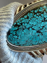 Load image into Gallery viewer, X-Large Spiderweb Turquoise Cuff