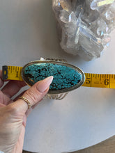Load image into Gallery viewer, X-Large Spiderweb Turquoise Cuff