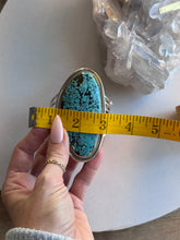 Load image into Gallery viewer, X-Large Spiderweb Turquoise Cuff