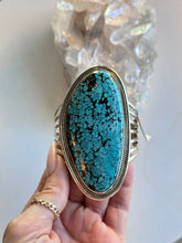 Load image into Gallery viewer, X-Large Spiderweb Turquoise Cuff