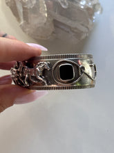 Load image into Gallery viewer, Wild Horses Sterling and Onyx Cuff