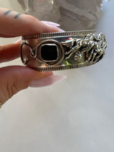 Load image into Gallery viewer, Wild Horses Sterling and Onyx Cuff