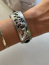 Load image into Gallery viewer, Wild Horses Sterling and Onyx Cuff