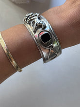 Load image into Gallery viewer, Wild Horses Sterling and Onyx Cuff