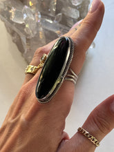 Load image into Gallery viewer, Size 10 Sterling Silver and Onyx Ring